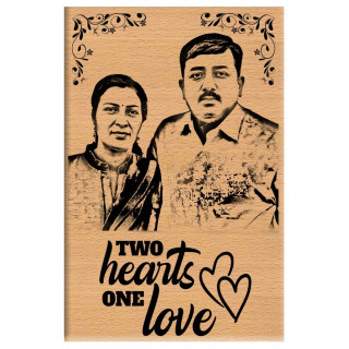 Wedding For Couples Wooden Rectangular Photo Frame Laser Engraved